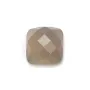 Cabochon agate gris carré facette 10mm x 1pc