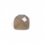Cabochon grey agate faceted square 10mm x 1pc