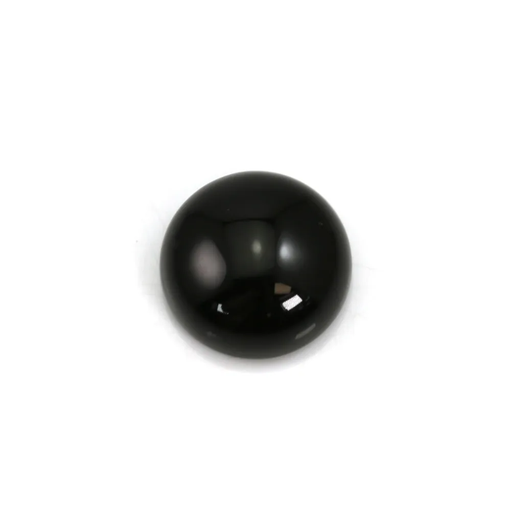 Cabochon agate noir,de forme rond 14mm x 2pcs
