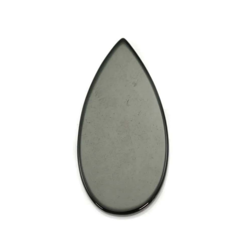 Pendant black agate flat drop 15x30mm x 1pc