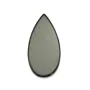 Pendant black agate flat drop 15x30mm x 1pc