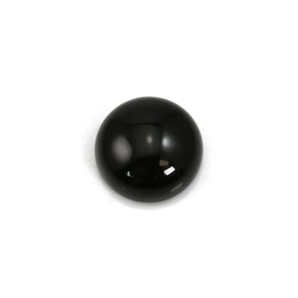Cabochon agate noir,de forme rond 12mm x 2pcs