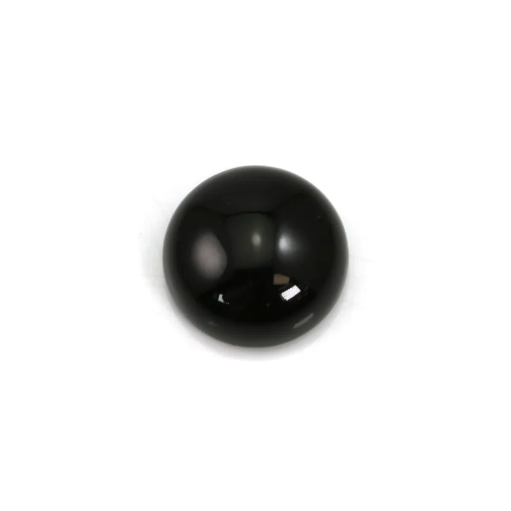 Cabochon agate noir,de forme rond 12mm x 2pcs