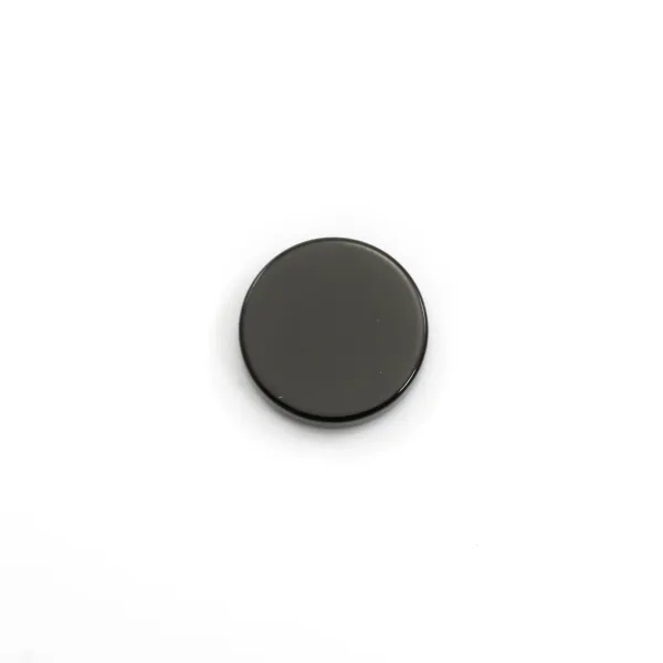 Cabochon de ágata preta, redondo plano 12mm x 1pc