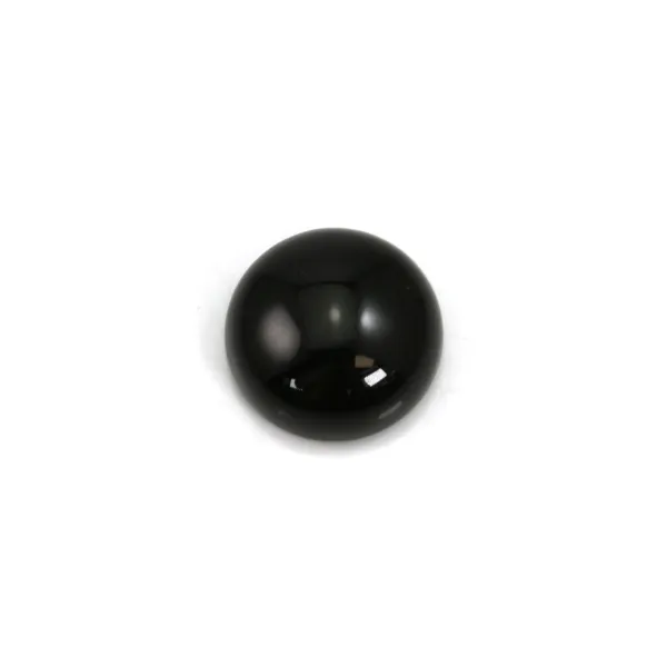 Cabochon d'onyx, de forme ronde, de couleur noire, 3mm x 4pcs