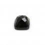 Cabochon black agate faceted square 10mm x 1pc