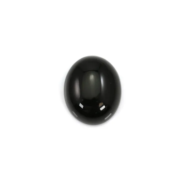 Cabochon de ágata preta, oval 10x12mm x 4pcs