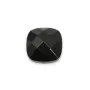 Cabochon agate noir carre facette  14mm x 1pc