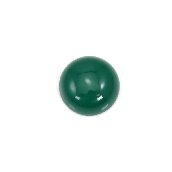 Cabochon agate vert ronde 14mm x 1pc