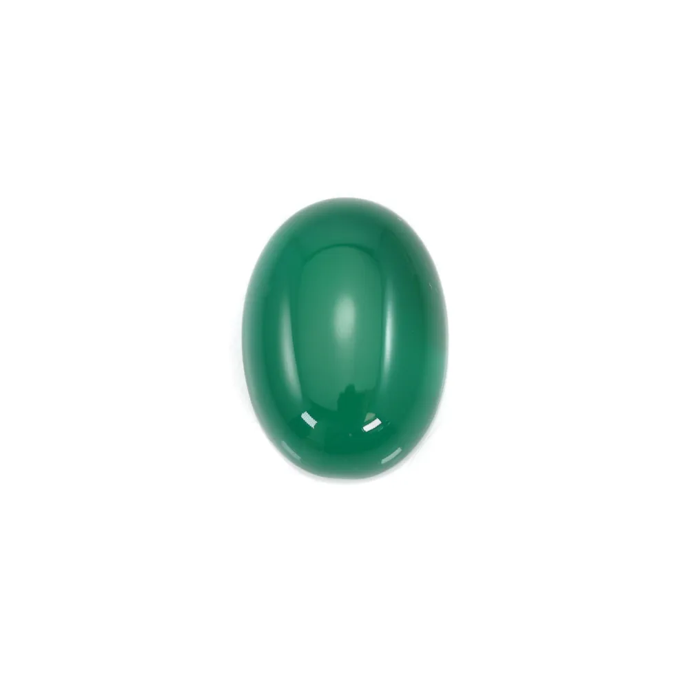 Cabochon green agate oval 5x7mm x 4pcs