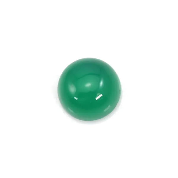 Cabochon agate vert ronde 8mm x 4pcs