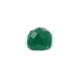 Cabochon green agate faceted square 10mm x 1pc