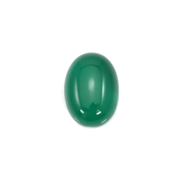Cabochon agate vert ovale 13x18mm x 1pc