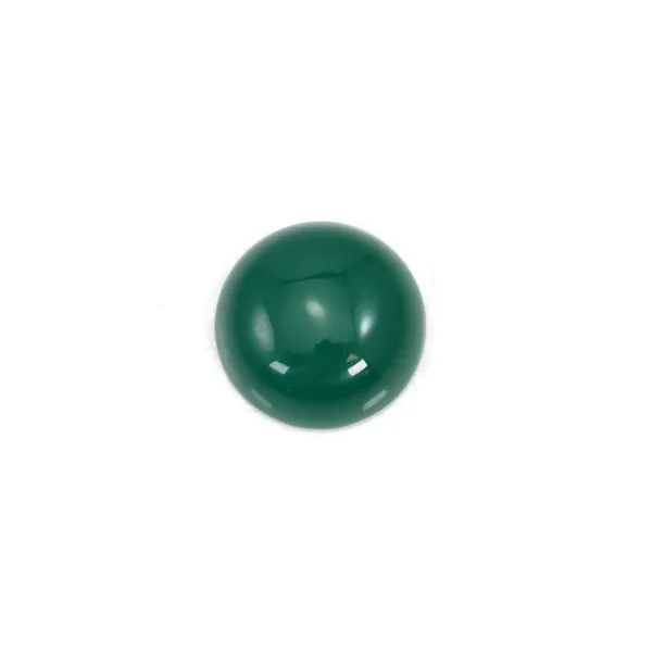 Cabochon green agate round 10mm x 2pcs