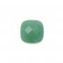 Cabochon aventurine faceted square 14mm x 1pc