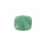 Cabochon aventurine faceted square 14mm x 1pc