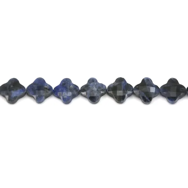 Sodalite clover facet 13 mm x 40cm