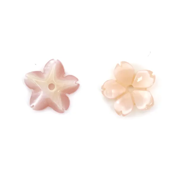 Nacre rose en fleur à 5 pétales 8mm x 1pc