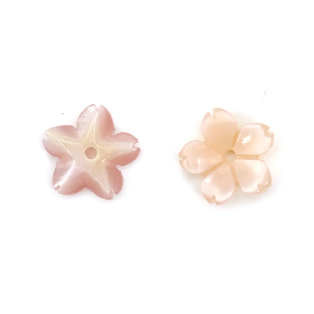 Nacre rose en fleur à 5 pétales 8mm x 1pc