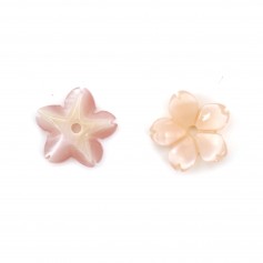 Pink mother-of-pearl 5 petal flower 8mm x 1pc