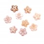 Pink mother-of-pearl 5 petal flower 8mm x 1pc