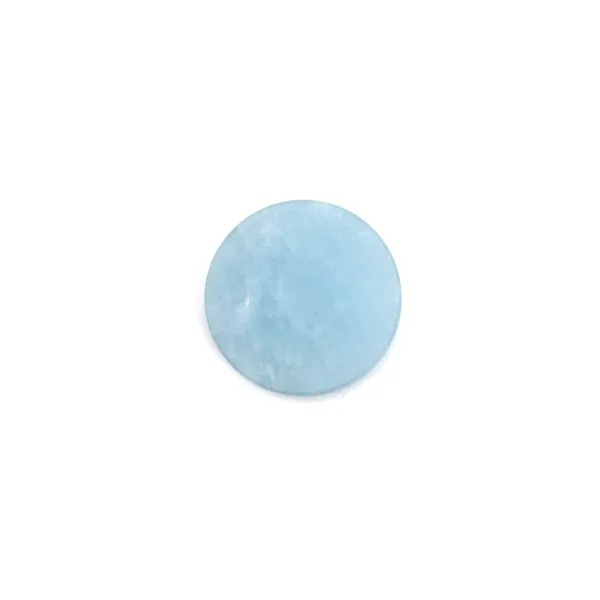 Cabochon d'aigue marine, de forme ronde plat , 10mm x 1pc