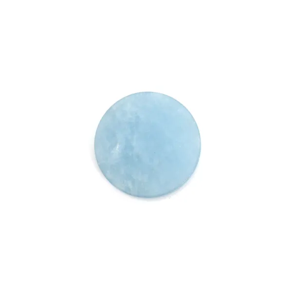 Cabochon d'aigue marine, de forme ronde plat , 12mm x 1pc