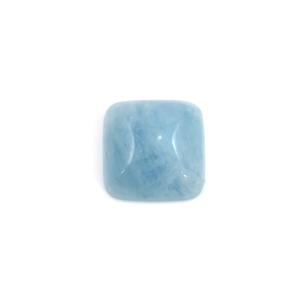 Cabochon aigue marine carré 8mm  x 1pc