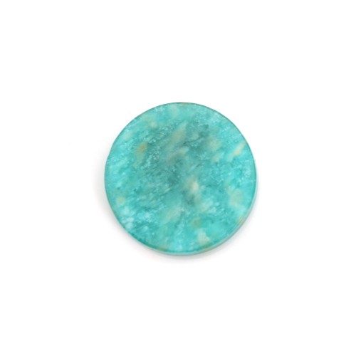 Cabochon amazonite du pérou, de forme rond plate, 12mm x 1pc