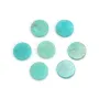Blue cabochon of amazonite, in round shape, 8mm x 4 pcs