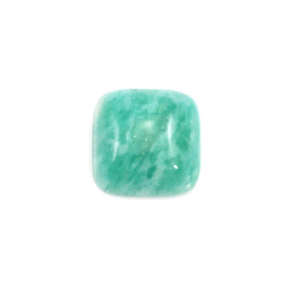 Cabochon amazonite du pérou, de forme carré, 10mm x 1pc