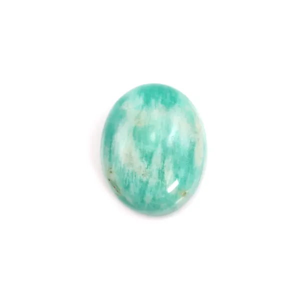 Cabochon amazonite du pérou, de forme ovale, 13x18mm x 1pc