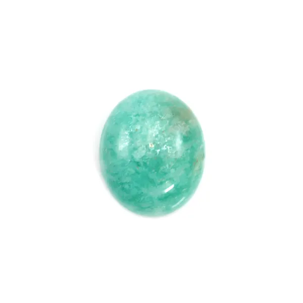 Cabochon amazonite du pérou, de forme ovale, 10x12mm x 1pc