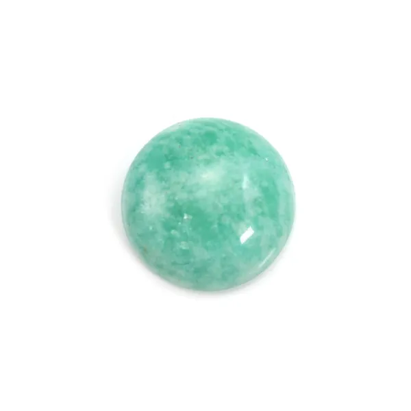 Blue cabochon of amazonite, in round shape, 8mm x 4 pcs