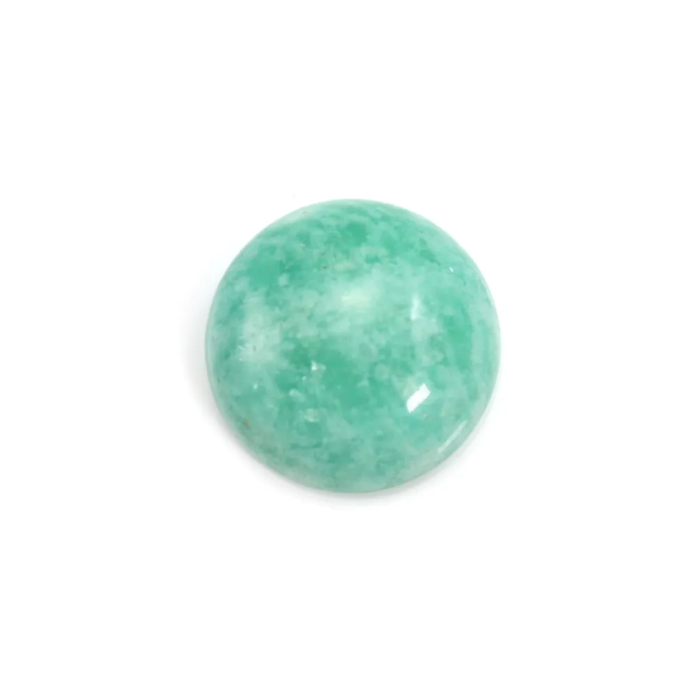 Cabochon amazonite du pérou, de forme ronde, 12mm x 1pc