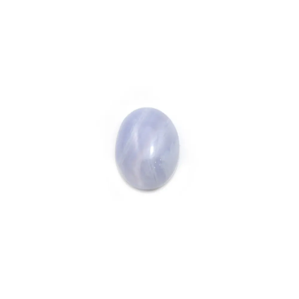 Blue chalcedony cabochon, in oval shaped, 4 * 6mm x 4pcs