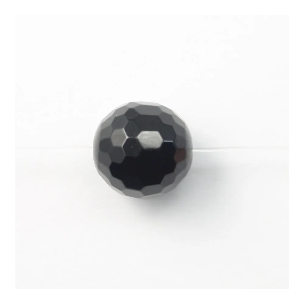 Agate Noire Ronde Facette 3mm x 20 perles