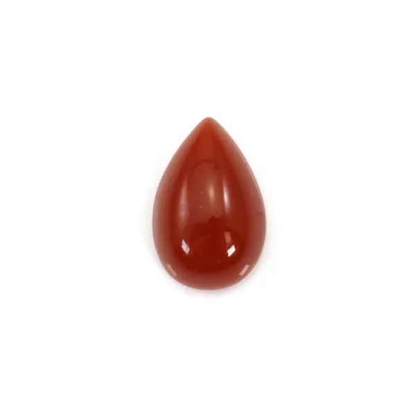Cabochon di agata rossa, a goccia, 6x9 mm x 2 pezzi
