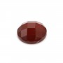 Cabochon cornaline ronde facette 8mm x 1pc