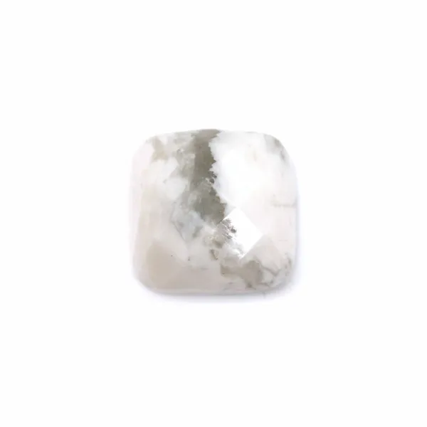 Cabochon howlite carré facette 10mm x 1pc