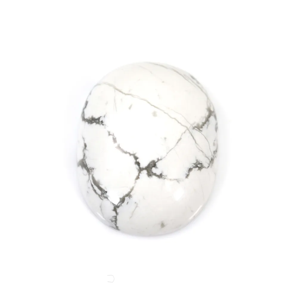 Cabochon howlite ovale 17.5x21.5mm x 1pc