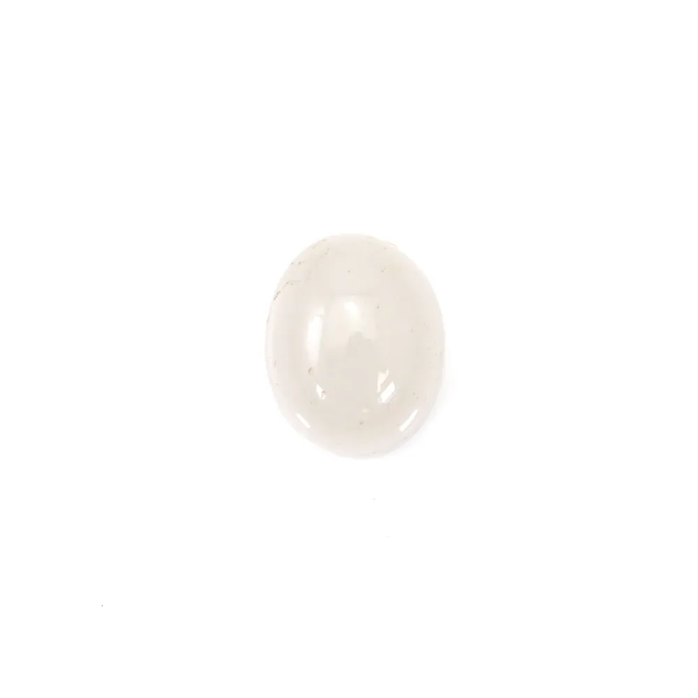 Cabochon jade blanc oval 10x12mm x 2pcs