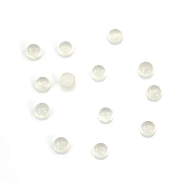 Cabochon jade blanc rond 3mm x 4pcs