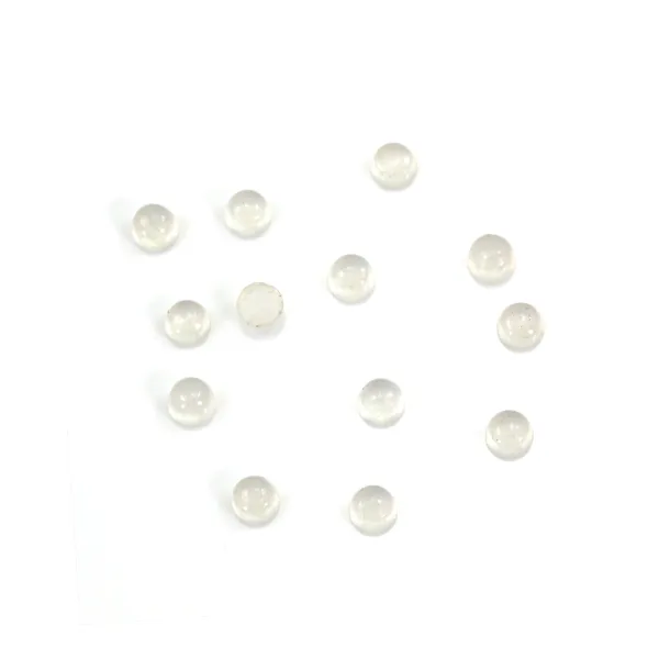 Cabochon white jade round 12mm x 2pcs