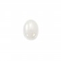Cabochon white jade oval 8x10mm x 4pcs