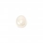 Cabochon white jade oval 8x10mm x 4pcs