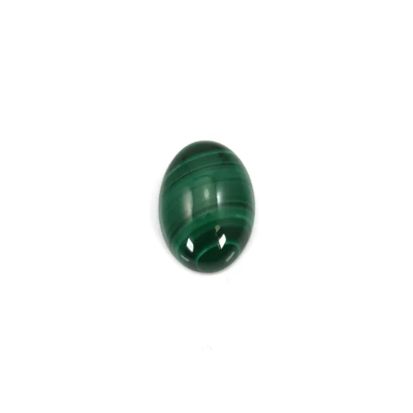Cabochon malachite ovale 7x9mm  x 2pc