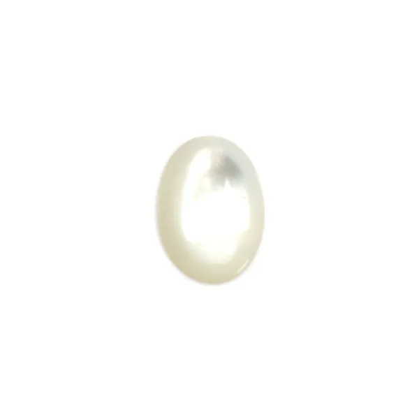 Cabochon ovale 10x8 mm Nacre Blanc x1pc