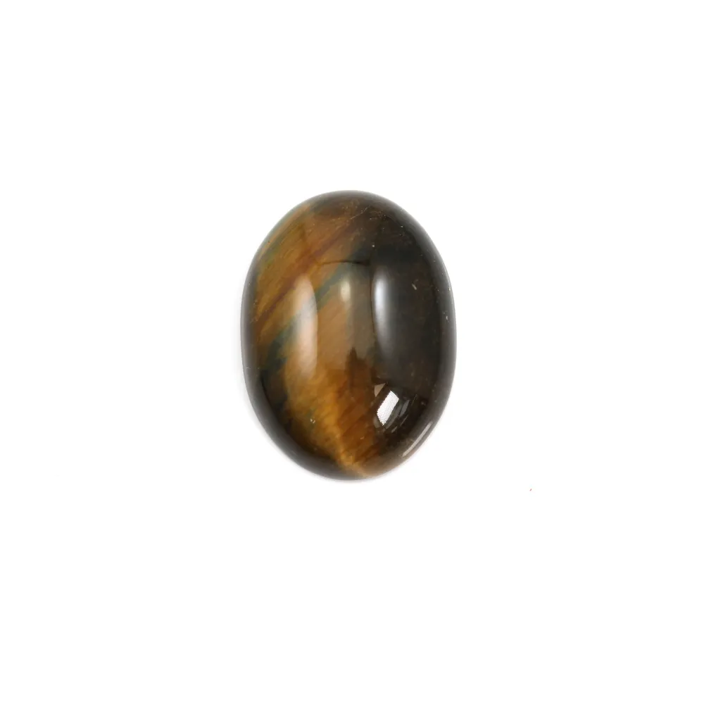 Cabochon oeil de tigre ovale 13x18mm x 1pc