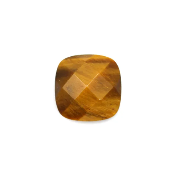 Cabochon oeil de tigre carre facette  14mm x 1pc